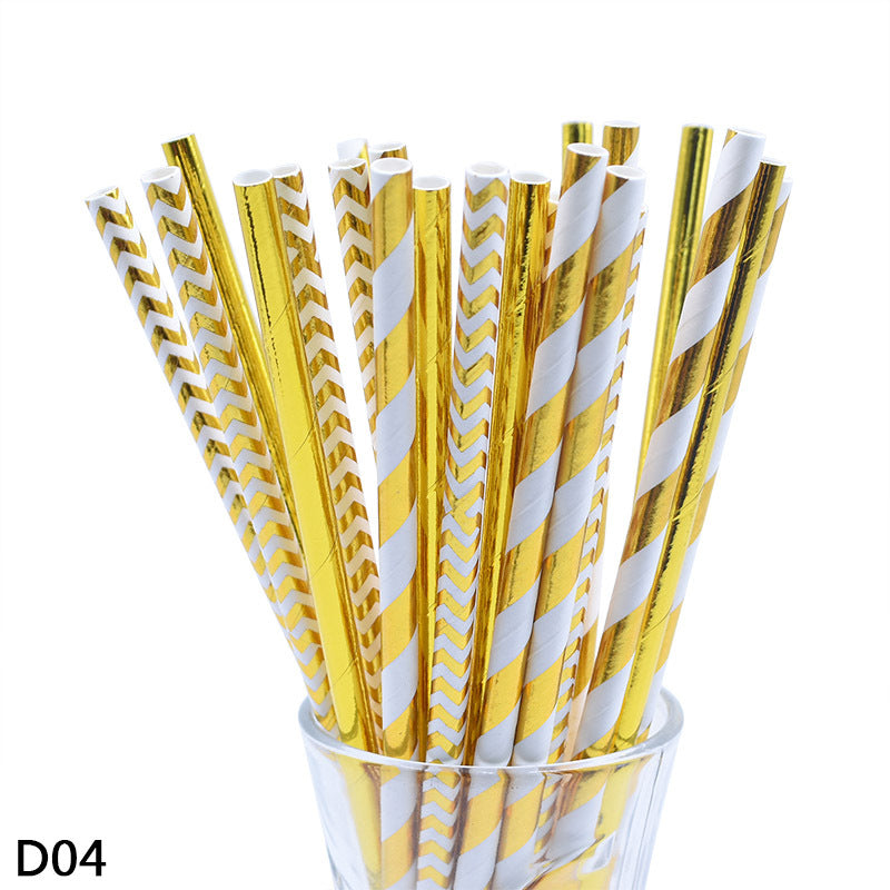 Color paper straws bronzing straws - www.Shopthatapp.com