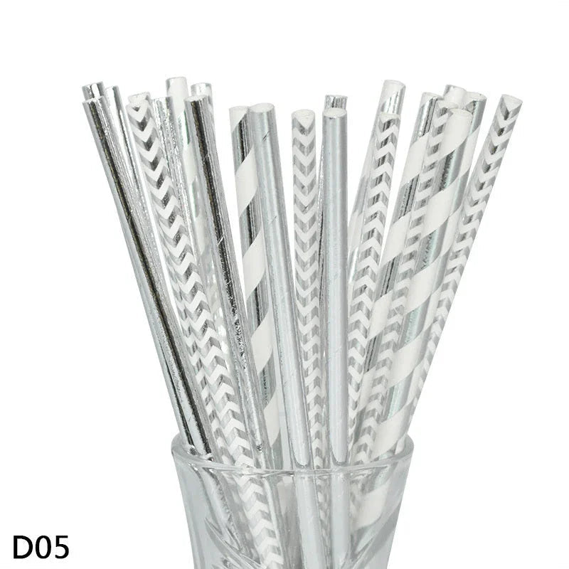Color paper straws bronzing straws - www.Shopthatapp.com