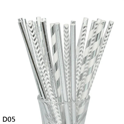 Color paper straws bronzing straws - www.Shopthatapp.com