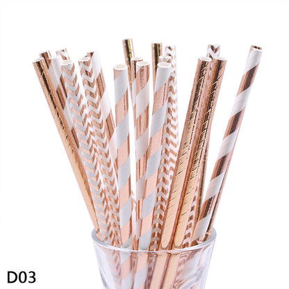Color paper straws bronzing straws - www.Shopthatapp.com