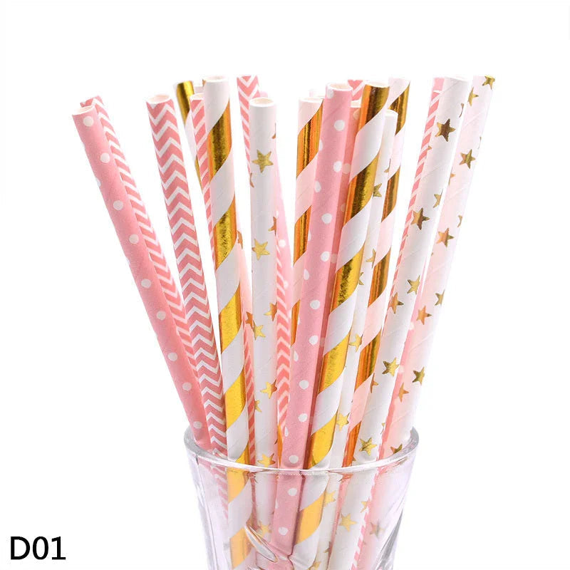 Color paper straws bronzing straws - www.Shopthatapp.com