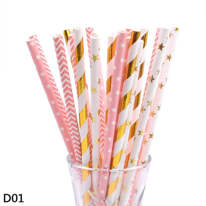 Color paper straws bronzing straws - www.Shopthatapp.com