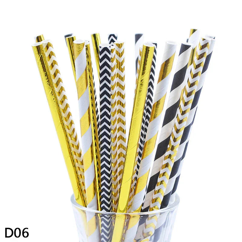 Color paper straws bronzing straws - www.Shopthatapp.com