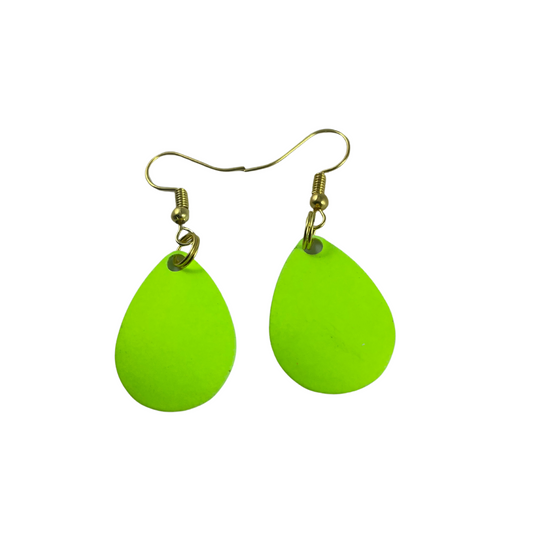 Colorado Chartreuse Painted Spinner Blade Earrings