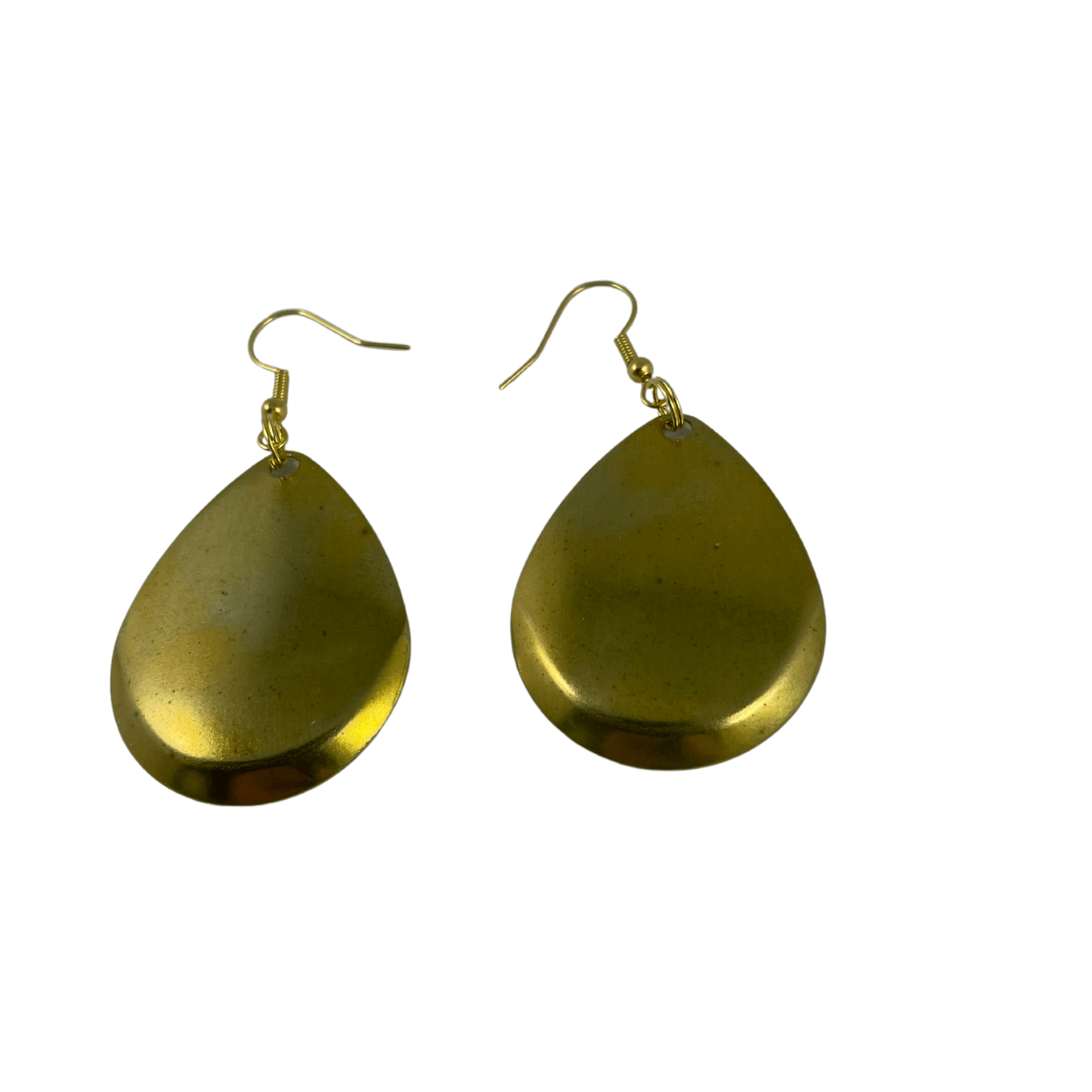 Colorado Deep Cup Plain Polished Brass Spinner Blade Earrings - www.Shopthatapp.com