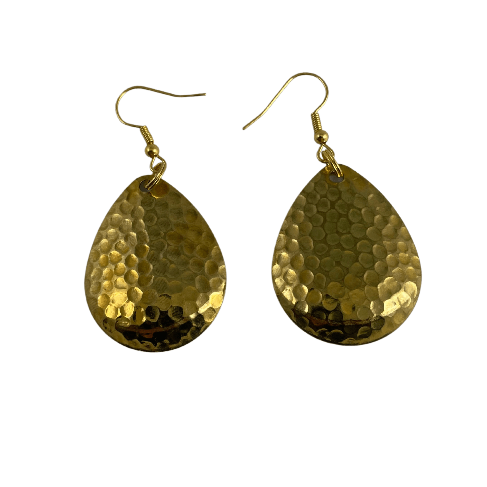 Colorado Deep Cup Hammered Polished Brass Spinner Blade Earrings - www.Shopthatapp.com