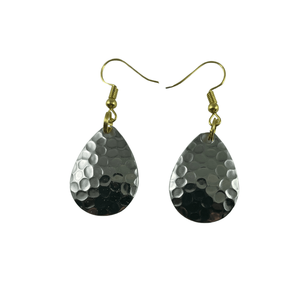 Colorado Hammered Nickel Spinner Blade Earrings - www.Shopthatapp.com