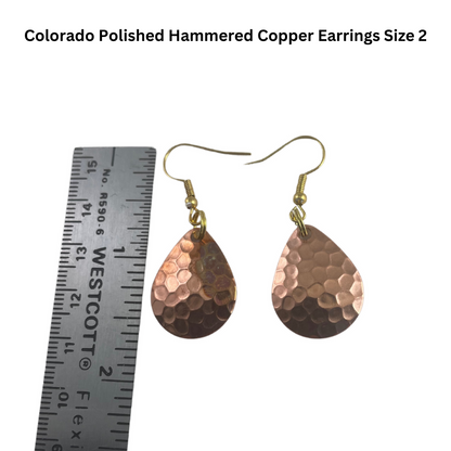 Colorado Hammered Polished Copper Spinner Blade Earrings