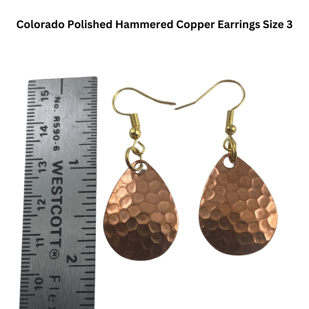 Colorado Hammered Polished Copper Spinner Blade Earrings - www.Shopthatapp.com
