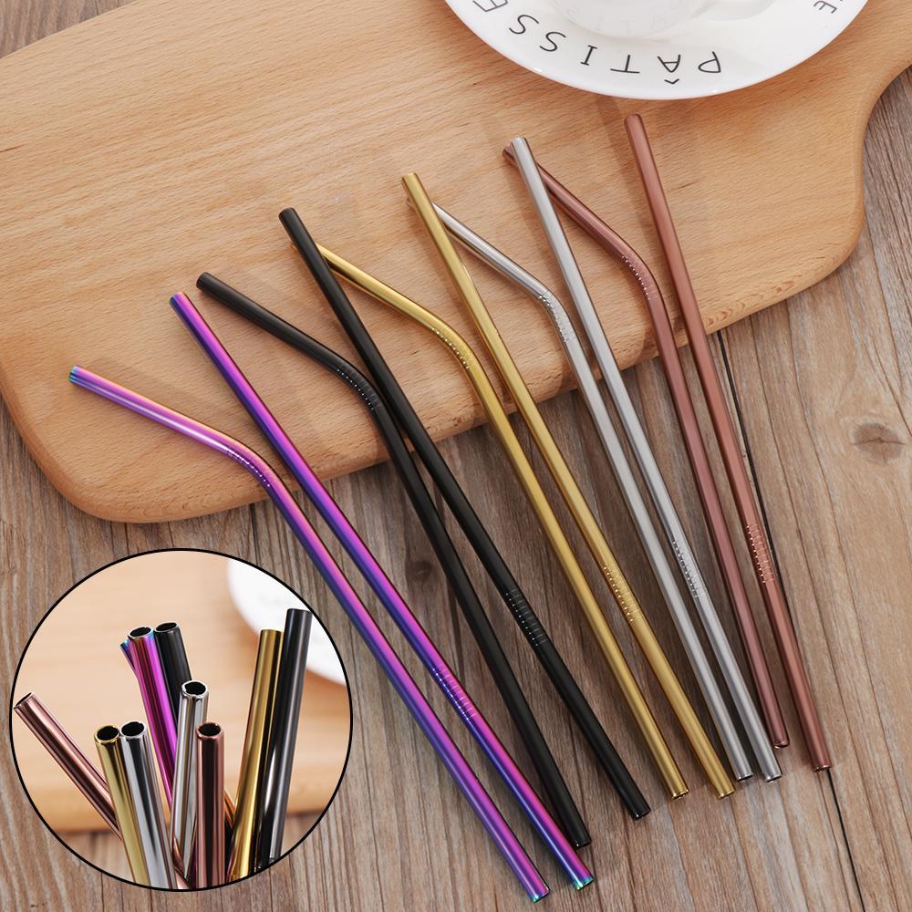Colourful Reusable Stainless Steel Straws - www.Shopthatapp.com