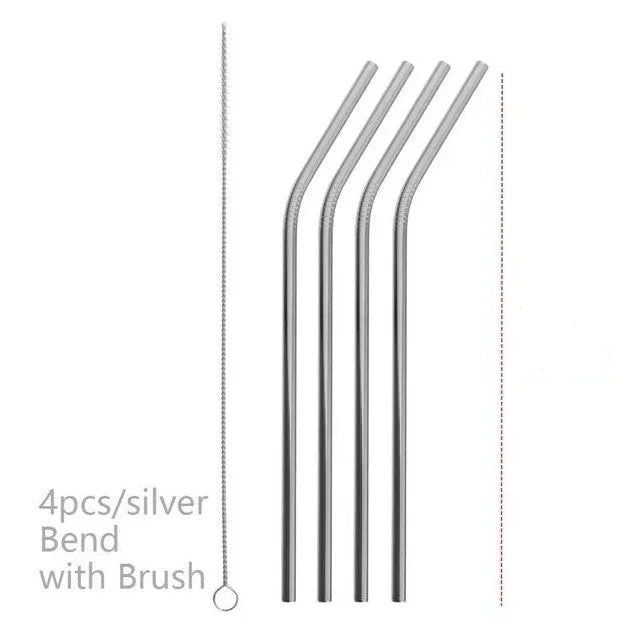 Colourful Reusable Stainless Steel Straws - www.Shopthatapp.com