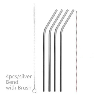Colourful Reusable Stainless Steel Straws - www.Shopthatapp.com