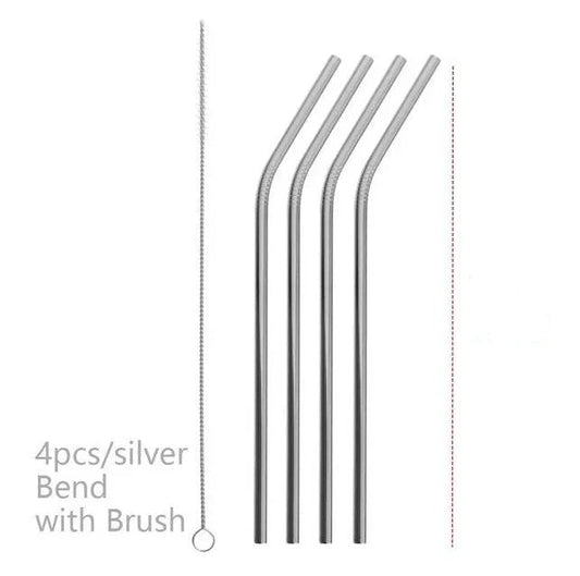 Colourful Reusable Stainless Steel Straws - www.Shopthatapp.com