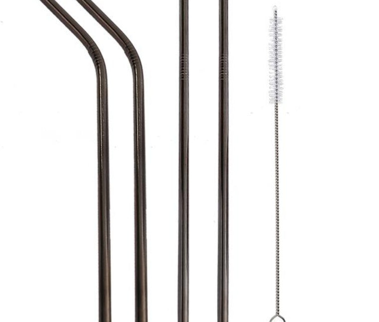 Colourful Reusable Stainless Steel Straws - www.Shopthatapp.com