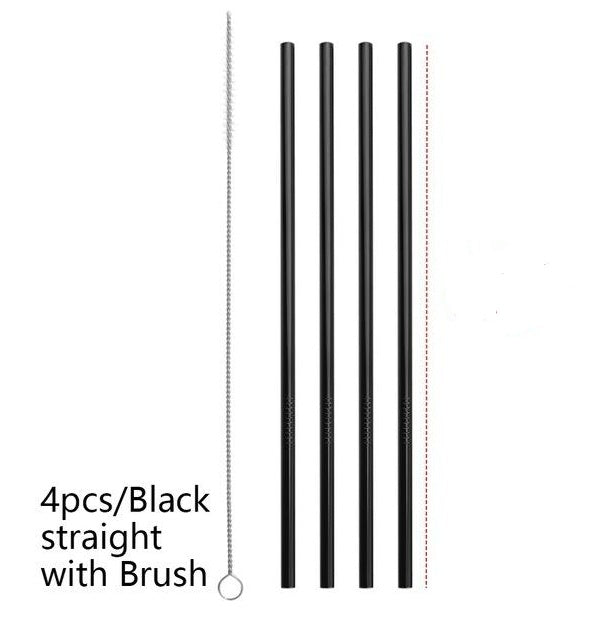 Colourful Reusable Stainless Steel Straws - www.Shopthatapp.com