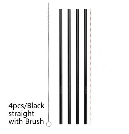 Colourful Reusable Stainless Steel Straws - www.Shopthatapp.com
