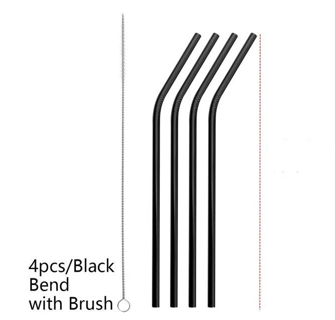 Colourful Reusable Stainless Steel Straws - www.Shopthatapp.com