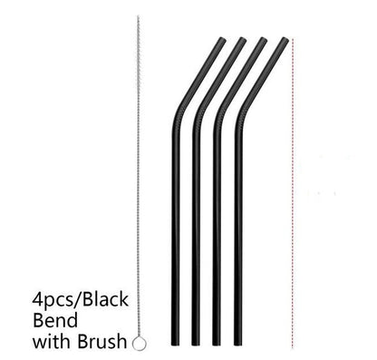 Colourful Reusable Stainless Steel Straws - www.Shopthatapp.com