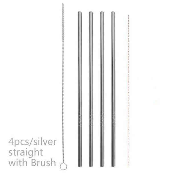 Colourful Reusable Stainless Steel Straws - www.Shopthatapp.com