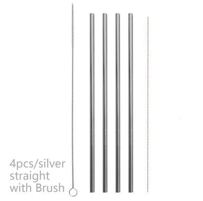 Colourful Reusable Stainless Steel Straws - www.Shopthatapp.com