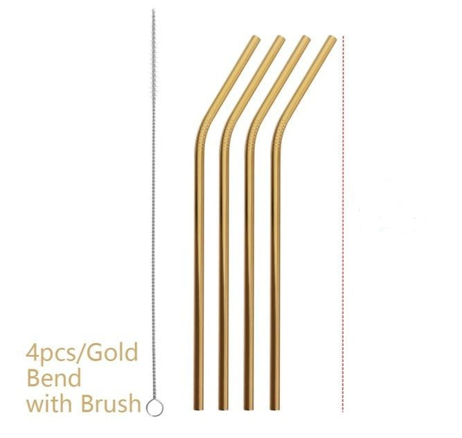 Colourful Reusable Stainless Steel Straws - www.Shopthatapp.com