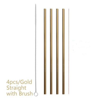 Colourful Reusable Stainless Steel Straws - www.Shopthatapp.com