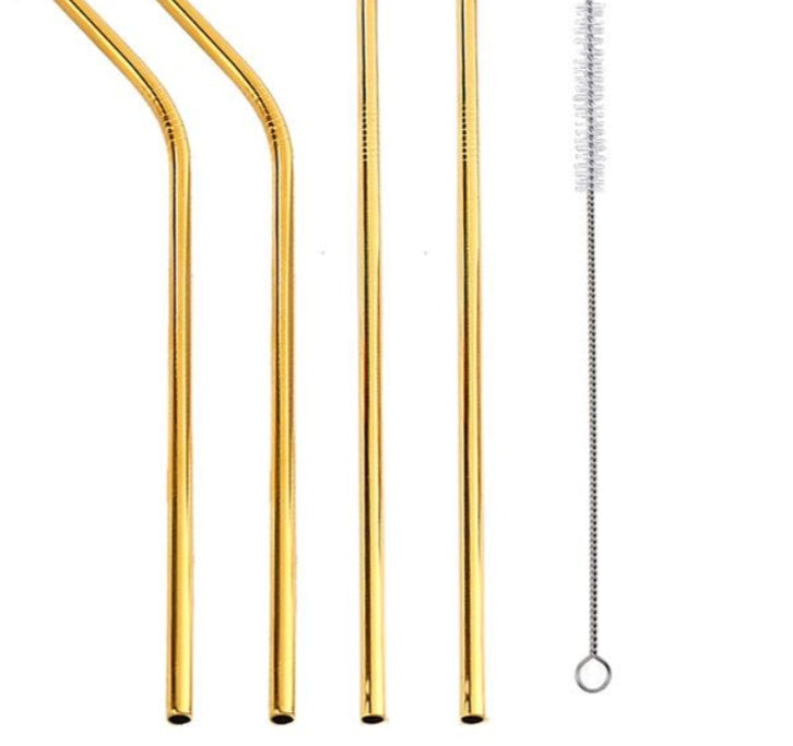 Colourful Reusable Stainless Steel Straws - www.Shopthatapp.com