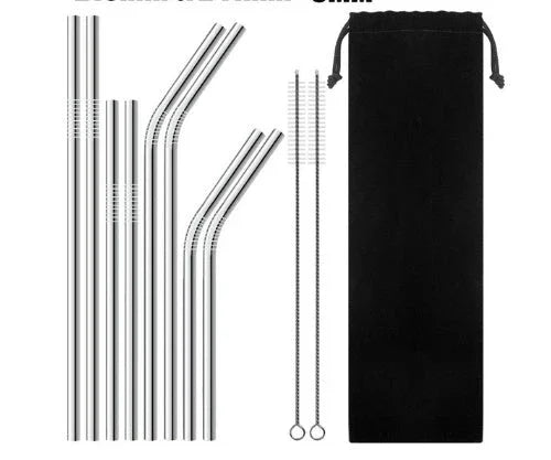 Colourful Reusable Stainless Steel Straws - www.Shopthatapp.com