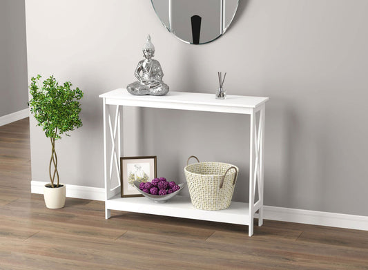 Console Sofa Table White 1 Shelf-Furniture-www.Shopthatapp.com-DecoElegance