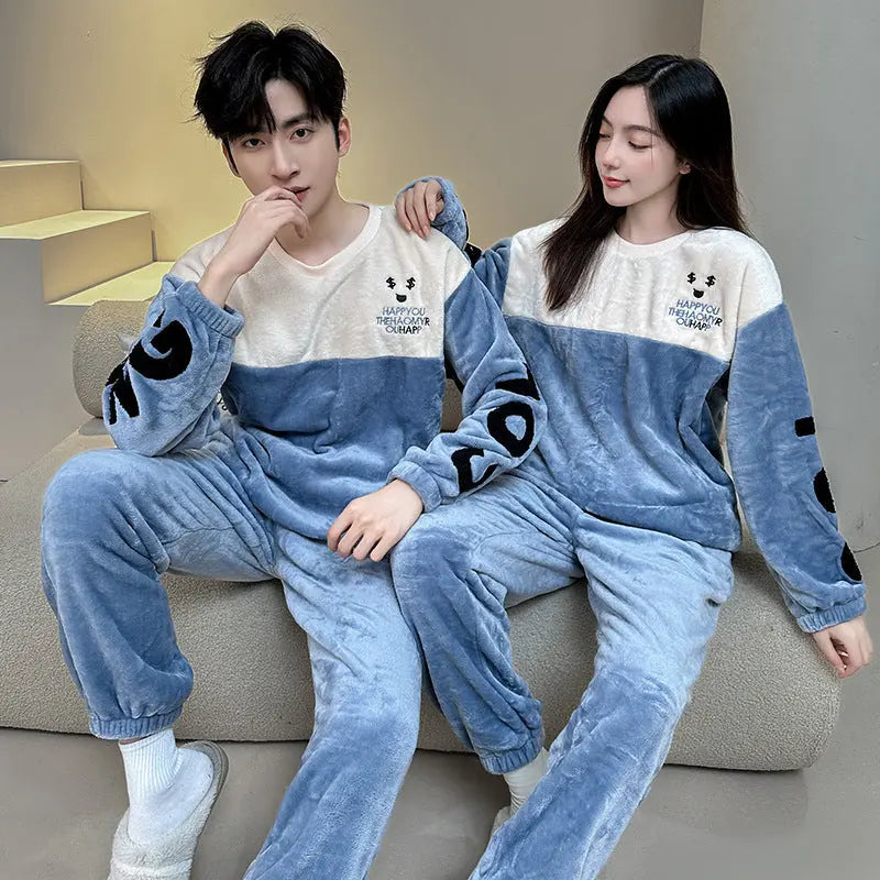 Coral Fleece Couple Plus Size Pajamas For Women - www.Shopthatapp.com
