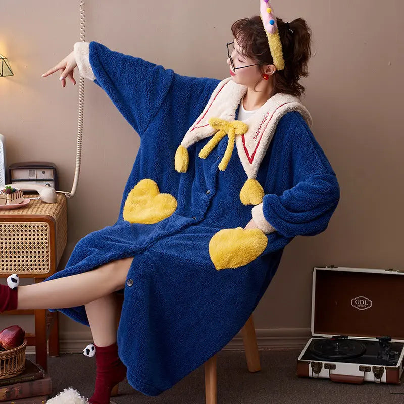 Coral Fleece Pajamas Nightgown Women - www.Shopthatapp.com