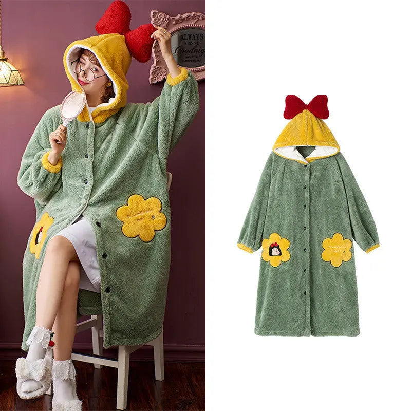 Coral Fleece Pajamas Nightgown Women - www.Shopthatapp.com