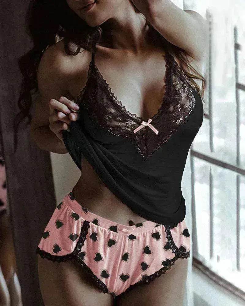 Cotton Strap lace pajamas - www.Shopthatapp.com #