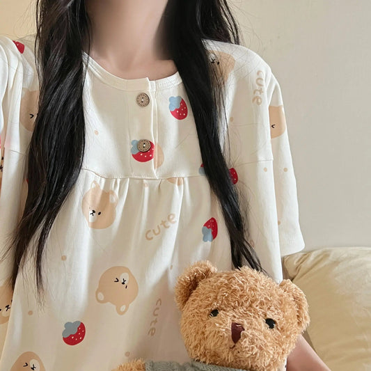 Cotton Three-piece Pajamas For Women Spring And Summer - www.Shopthatapp.com