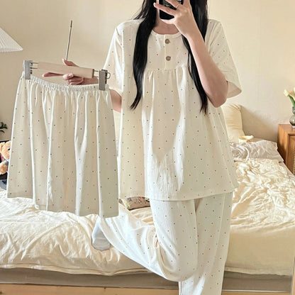 Cotton Three-piece Pajamas For Women Spring And Summer - www.Shopthatapp.com