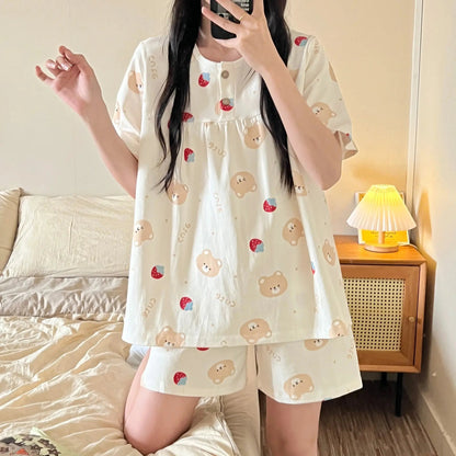 Cotton Three-piece Pajamas For Women Spring And Summer - www.Shopthatapp.com #
