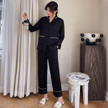 Couple Pajamas Lapel Cardigan Long Sleeves - www.Shopthatapp.com