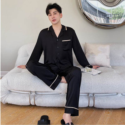Couple Pajamas Lapel Cardigan Long Sleeves - www.Shopthatapp.com