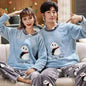 Couples Warm And Velvet Thickened Flannel Home Service Pajamas Set - www.Shopthatapp.com
