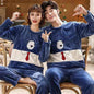 Couples Warm And Velvet Thickened Flannel Home Service Pajamas Set - www.Shopthatapp.com