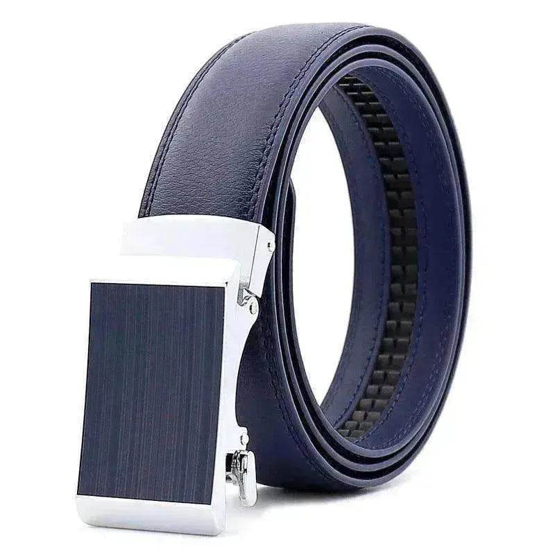 Cowhide Alloy Belt Automatic Buckle Business Casual Belt Men's Pant Belt - www.Shopthatapp.com