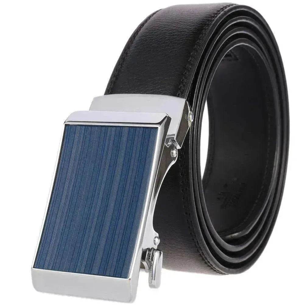 Cowhide Alloy Belt Automatic Buckle Business Casual Belt Men's Pant Belt - www.Shopthatapp.com