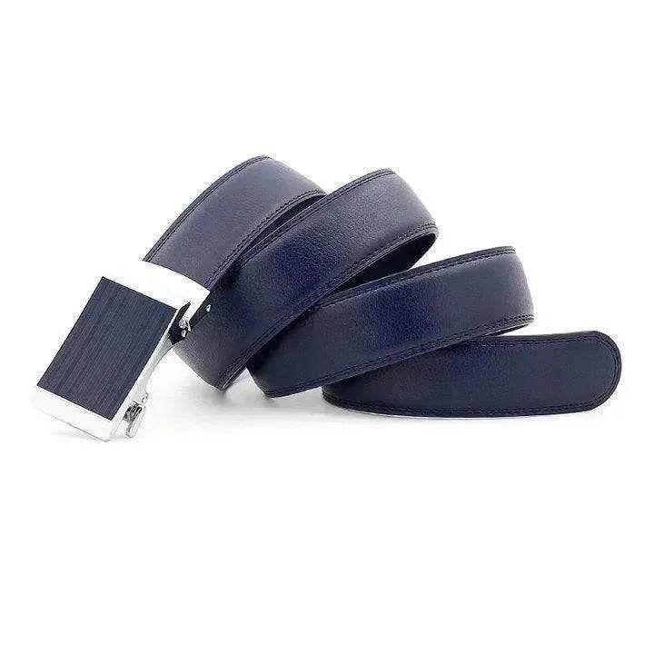 Cowhide Alloy Belt Automatic Buckle Business Casual Belt Men's Pant Belt - www.Shopthatapp.com