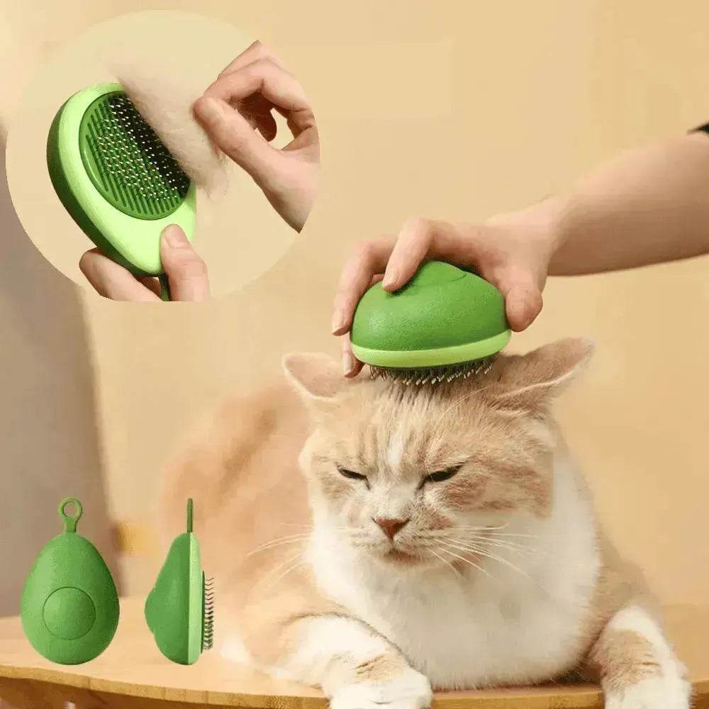 Creative Cat Grooming Comb Portable Massage Brush One-Button Remove Floating Hair Scraper Cats Dogs Pet Self Cleaning Tool Accessories - www.Shopthatapp.com