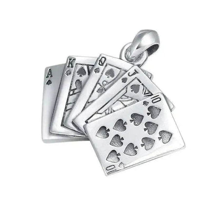 Creative Flush Poker S925 Sterling Silver Pendant - www.Shopthatapp.com
