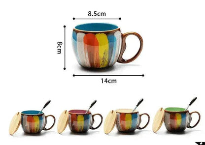 Creative Handmade European Style Ceramic Couples Mug with Lid Soon - www.Shopthatapp.com