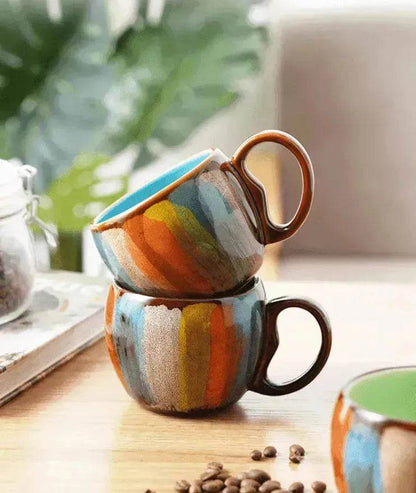 Creative Handmade European Style Ceramic Couples Mug with Lid Soon - www.Shopthatapp.com