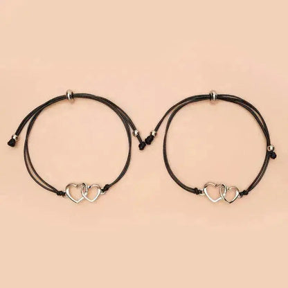 Creative Heart Shaped Wax Thread Braided Bracelet - www.Shopthatapp.com