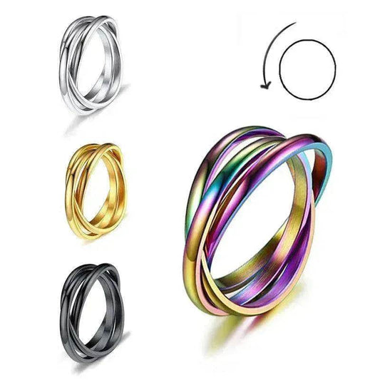 Creative Three-Rotating rings For Couple Personalized Anxiety Relief Rings - www.Shopthatapp.com