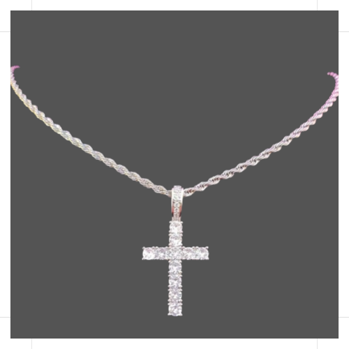 Cross Rope Chain - Silver - Www.Shopthatapp.com